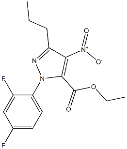 1-(2,4-DIFLUOROPHENYL)-4-NITRO-3-PROPYL-1H-PYRAZOLE-5-CARBOXYLIC ACID ETHYL ESTER Struktur