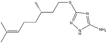 3-([(3S)-3,7-DIMETHYLOCT-6-ENYL]THIO)-1H-1,2,4-TRIAZOL-5-AMINE Struktur