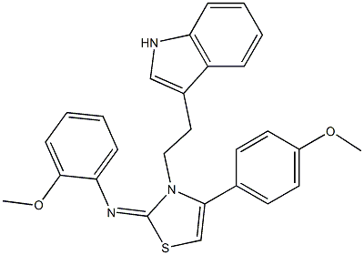 N-[(2E)-3-[2-(1H-INDOL-3-YL)ETHYL]-4-(4-METHOXYPHENYL)-1,3-THIAZOL-2(3H)-YLIDENE]-N-(2-METHOXYPHENYL)AMINE Struktur