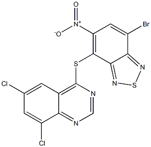 4-[(7-BROMO-5-NITRO-2,1,3-BENZOTHIADIAZOL-4-YL)THIO]-6,8-DICHLOROQUINAZOLINE Struktur