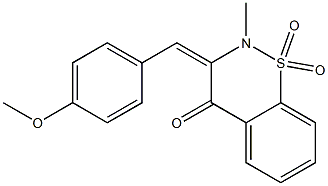 (3E)-3-(4-METHOXYBENZYLIDENE)-2-METHYL-2,3-DIHYDRO-4H-1,2-BENZOTHIAZIN-4-ONE 1,1-DIOXIDE Struktur