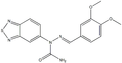 3,4-DIMETHOXYBENZALDEHYDE N-(2,1,3-BENZOTHIADIAZOL-5-YL)SEMICARBAZONE Struktur