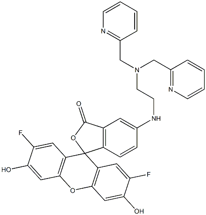 5-[2-[BIS(2-PYRIDYLMETHYL)AMINO]ETHYLAMINO]-2',7'-DIFLUOROFLUORESCEIN Struktur