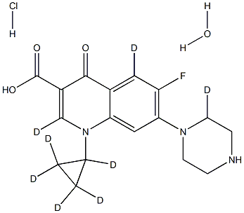 CIPROFLOXACIN-D8 MONOHYDROCHLORIDE MONOHYDRATE Struktur