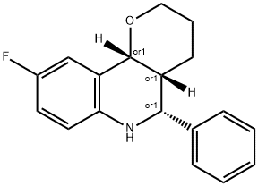 9-FLUORO-5-PHENYL-3,4,4A,5,6,10B-HEXAHYDRO-2H-PYRANO[3,2-C]QUINOLINE Struktur