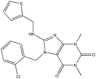 7-(2-CHLOROBENZYL)-1,3-DIMETHYL-8-[(THIEN-2-YLMETHYL)AMINO]-3,7-DIHYDRO-1H-PURINE-2,6-DIONE Struktur