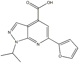 6-(2-FURYL)-1-ISOPROPYL-1H-PYRAZOLO[3,4-B]PYRIDINE-4-CARBOXYLIC ACID Struktur