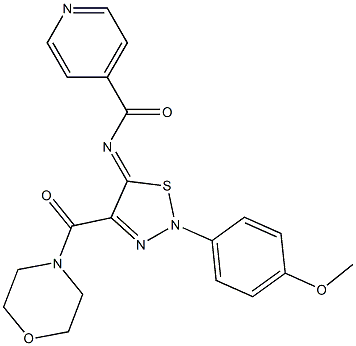 N-[(5Z)-2-(4-METHOXYPHENYL)-4-(MORPHOLIN-4-YLCARBONYL)-1,2,3-THIADIAZOL-5(2H)-YLIDENE]ISONICOTINAMIDE Struktur