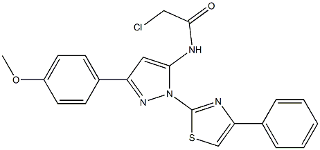 2-CHLORO-N-[3-(4-METHOXYPHENYL)-1-(4-PHENYL-1,3-THIAZOL-2-YL)-1H-PYRAZOL-5-YL]ACETAMIDE Struktur