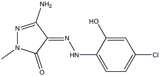 (4Z)-3-AMINO-1-METHYL-1H-PYRAZOLE-4,5-DIONE 4-[(4-CHLORO-2-HYDROXYPHENYL)HYDRAZONE] Struktur