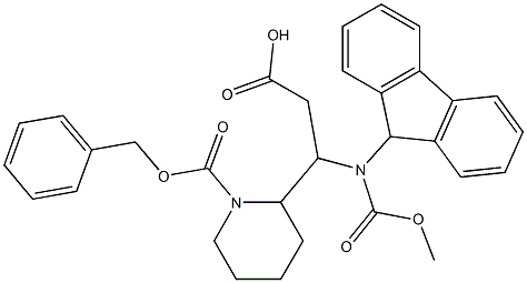 2-[2-CARBOXY-1-(9H-FLUOREN-9-YLMETHOXYCARBONYLAMINO)-ETHYL]-PIPERIDINE-1-CARBOXYLIC ACID BENZYL ESTER Struktur