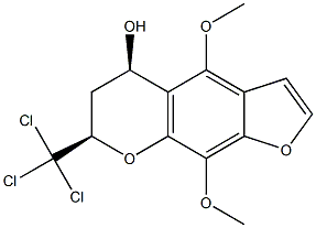 CIS-4,9-DIMETHOXY-7-TRICHLOROMETHYL-5H-FURO-[3,2-G]-CHROMANE-5-OL Struktur