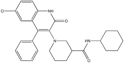 1-(6-CHLORO-2-OXO-4-PHENYL-1,2-DIHYDRO-3-QUINOLINYL)-N-CYCLOHEXYL-3-PIPERIDINECARBOXAMIDE Struktur