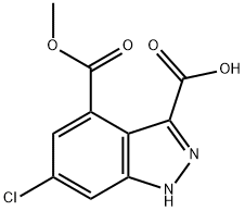 6-CHLORO-4-METHOXYCARBONYL-3-INDAZOLECARBOXYLIC ACID Struktur