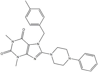 7-(4-METHYLBENZYL)-1,3-DIMETHYL-8-(4-PHENYLPIPERAZIN-1-YL)-3,7-DIHYDRO-1H-PURINE-2,6-DIONE Struktur