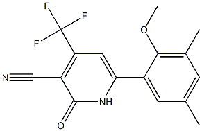 4-(TRIFLUOROMETHYL)-1,2-DIHYDRO-6-(2-METHOXY-3,5-DIMETHYLPHENYL)-2-OXOPYRIDINE-3-CARBONITRILE Struktur