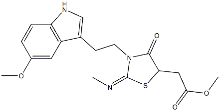 METHYL [(2E)-3-[2-(5-METHOXY-1H-INDOL-3-YL)ETHYL]-2-(METHYLIMINO)-4-OXO-1,3-THIAZOLIDIN-5-YL]ACETATE Struktur