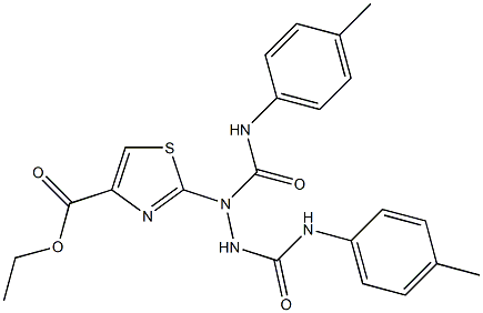 ETHYL 2-[1,2-BIS(4-TOLUIDINOCARBONYL)HYDRAZINO]-1,3-THIAZOLE-4-CARBOXYLATE Struktur