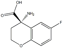 (4S)-4-AMINO-6-FLUOROCHROMANE-4-CARBOXYLIC ACID Struktur