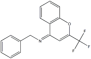 N-BENZYL-N-[2-TRIFLUOROMETHYL-4H-CHROMENE-4-YLIDENE]AMINE Struktur