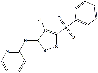 N-[(3Z)-4-CHLORO-5-(PHENYLSULFONYL)-3H-1,2-DITHIOL-3-YLIDENE]PYRIDIN-2-AMINE Struktur