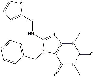 7-BENZYL-1,3-DIMETHYL-8-[(THIEN-2-YLMETHYL)AMINO]-3,7-DIHYDRO-1H-PURINE-2,6-DIONE Struktur