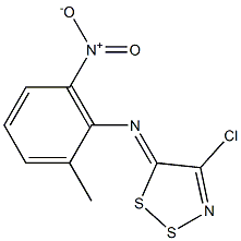 N-[(5Z)-4-CHLORO-5H-1,2,3-DITHIAZOL-5-YLIDENE]-N-(2-METHYL-6-NITROPHENYL)AMINE Struktur