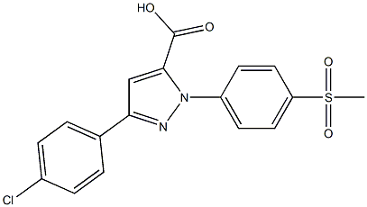 3-(4-CHLOROPHENYL)-1-(4-(METHYLSULFONYL)PHENYL)-1H-PYRAZOLE-5-CARBOXYLIC ACID Struktur