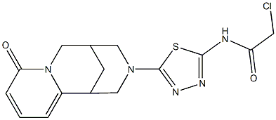 2-CHLORO-N-[5-(6-OXO-7,11-DIAZATRICYCLO[7.3.1.0~2,7~]TRIDECA-2,4-DIEN-11-YL)-1,3,4-THIADIAZOL-2-YL]ACETAMIDE Struktur