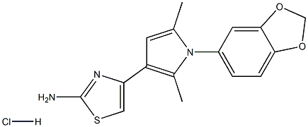 4-[1-(1,3-BENZODIOXOL-5-YL)-2,5-DIMETHYL-1H-PYRROL-3-YL]-1,3-THIAZOL-2-AMINE HYDROCHLORIDE Struktur