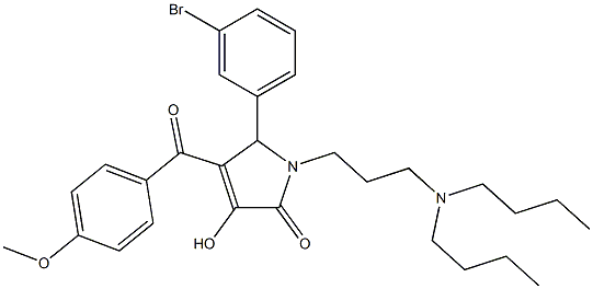 5-(3-BROMOPHENYL)-1-(3-(DIBUTYLAMINO)PROPYL)-3-HYDROXY-4-(4-METHOXYBENZOYL)-1H-PYRROL-2(5H)-ONE Struktur