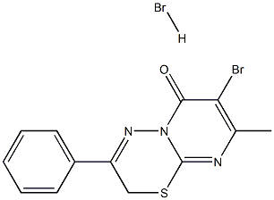 7-BROMO-8-METHYL-3-PHENYL-2H,6H-PYRIMIDO[2,1-B][1,3,4]THIADIAZIN-6-ONE HYDROBROMIDE Struktur