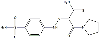 (2E)-2-{[4-(AMINOSULFONYL)PHENYL]HYDRAZONO}-3-OXO-3-PYRROLIDIN-1-YLPROPANETHIOAMIDE Struktur