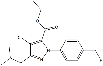 4-CHLORO-1-[(4-FLUOROMETHYL)PHENYL]-3-(2-METHYLPROPYL)-1H-PYRAZOLE-5-CARBOXYLIC ACID ETHYL ESTER Struktur