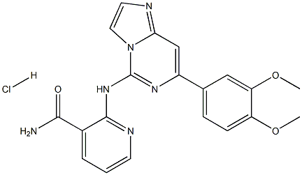 2-[[7-(3,4-DIMETHOXYPHENYL)IMIDAZO[1,2-C]PYRIMIDIN-5-YL]AMINO]PYRIDINE-3-CARBOXAMIDE HYDROCHLORIDE Struktur