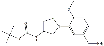 [1-(5-AMINOMETHYL-2-METHOXY-PHENYL)-PYRROLIDIN-3-YL]-CARBAMIC ACID TERT-BUTYL ESTER Struktur