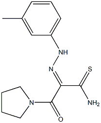 (2Z)-2-[(3-METHYLPHENYL)HYDRAZONO]-3-OXO-3-PYRROLIDIN-1-YLPROPANETHIOAMIDE Struktur