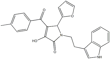 5-(2-FURYL)-3-HYDROXY-1-[2-(1H-INDOL-3-YL)ETHYL]-4-(4-METHYLBENZOYL)-1,5-DIHYDRO-2H-PYRROL-2-ONE Struktur