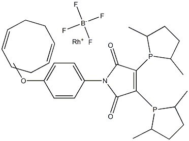 (-)-2,3-BIS[(2R,5R)-2,5-DIMETHYLPHOSPHOLANYL]-N-[4-METHOXYPHENYL]MALEIC IMIDE(1,5-CYCLOOCTADIENE)RHODIUM (I) TETRAFLUOROBORATE Struktur