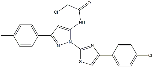 2-CHLORO-N-[1-[4-(4-CHLOROPHENYL)-1,3-THIAZOL-2-YL]-3-(4-METHYLPHENYL)-1H-PYRAZOL-5-YL]ACETAMIDE Struktur