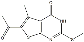 6-ACETYL-5-METHYL-2-(METHYLTHIO)THIENO[2,3-D]PYRIMIDIN-4(3H)-ONE Struktur