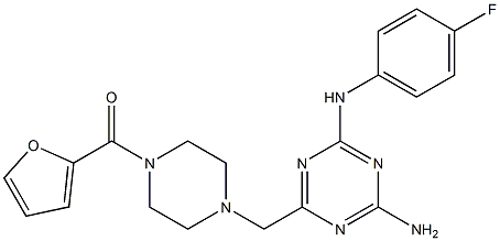 N-(4-FLUOROPHENYL)-6-{[4-(2-FUROYL)PIPERAZIN-1-YL]METHYL}-1,3,5-TRIAZINE-2,4-DIAMINE Struktur