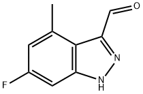 6-FLUORO-4-METHYL-3-(1H)INDAZOLE CARBOXALDEHYDE Struktur