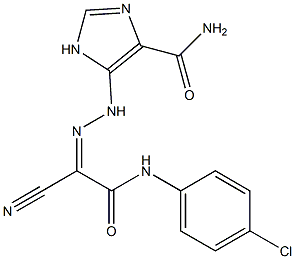 5-((2Z)-2-{2-[(4-CHLOROPHENYL)AMINO]-1-CYANO-2-OXOETHYLIDENE}HYDRAZINO)-1H-IMIDAZOLE-4-CARBOXAMIDE Struktur