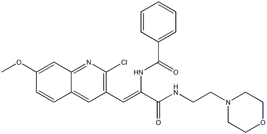 (Z)-N-(1-(2-CHLORO-7-METHOXYQUINOLIN-3-YL)-3-(2-MORPHOLINOETHYLAMINO)-3-OXOPROP-1-EN-2-YL)BENZAMIDE Struktur