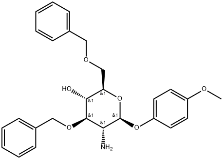 4-METHOXYPHENYL 2-AMINO-3,6-DI-O-BENZYL-2-DEOXY-BETA-D-GLUCOPYRANOSIDE Structure