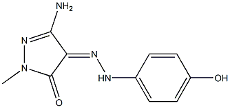 (4Z)-3-AMINO-1-METHYL-1H-PYRAZOLE-4,5-DIONE 4-[(4-HYDROXYPHENYL)HYDRAZONE] Struktur