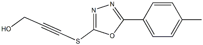 3-([5-(4-METHYLPHENYL)-1,3,4-OXADIAZOL-2-YL]THIO)PROP-2-YN-1-OL Struktur