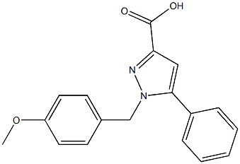 1-(4-METHOXYBENZYL)-5-PHENYL-1H-PYRAZOLE-3-CARBOXYLIC ACID Struktur