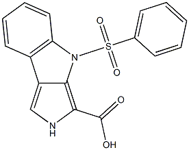 8-BENZENESULFONYL-2,8-DIHYDRO-2,8-DIAZA-CYCLOPENTA[A]INDENE-1-CARBOXYLIC ACID Struktur